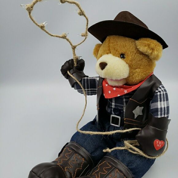 Singing Dancing Plush Cowboy Bear Aurora World Lasso Stuffed Animal Buffalo Gals - Picture 2 of 16